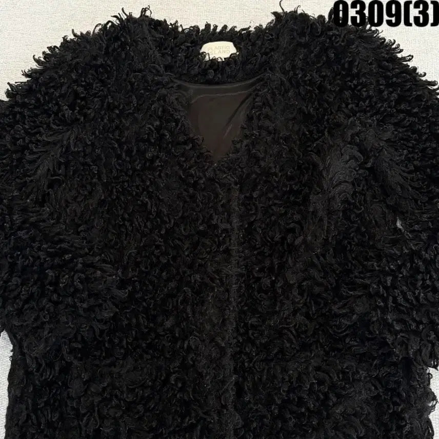 [BUNJANG] Plastic Island Black Sherpa Jacket / M 플라스틱아일랜드 블랙 뽀글이 자켓 0309(3)