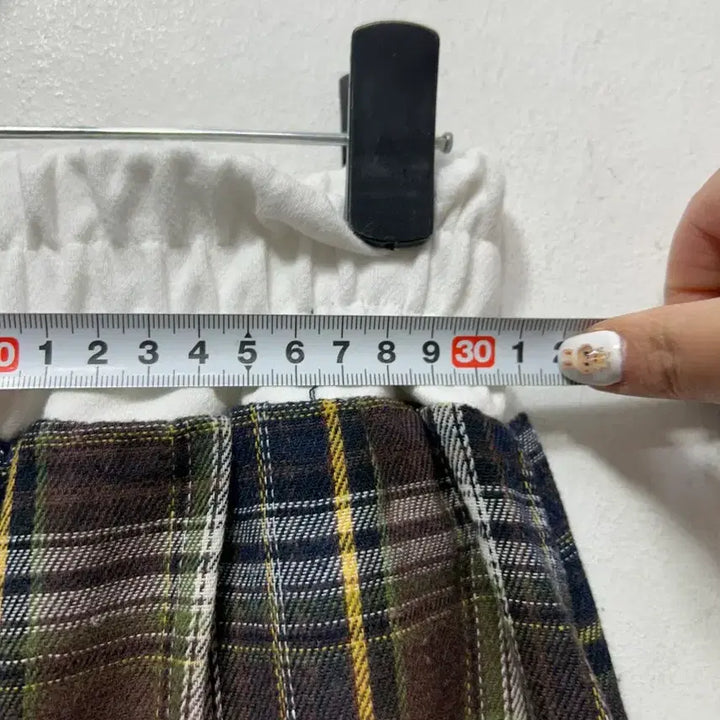 [BUNJANG] Brown Checkered Wide Leg Pants F / 브라운 체크무늬 와이드 바지 F