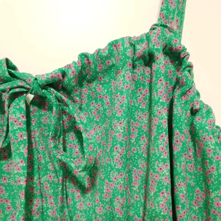 [BUNJANG] F_i5374 Floral Cami Long Dress / 플라워 끈나시 롱 원피스 F_i5374
