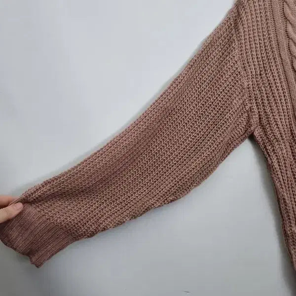 [BUNJANG] Flow and Future Cable Knit Sweater / flow and future 케이블 니트 스웨터 / 브라운 루즈핏 라운드