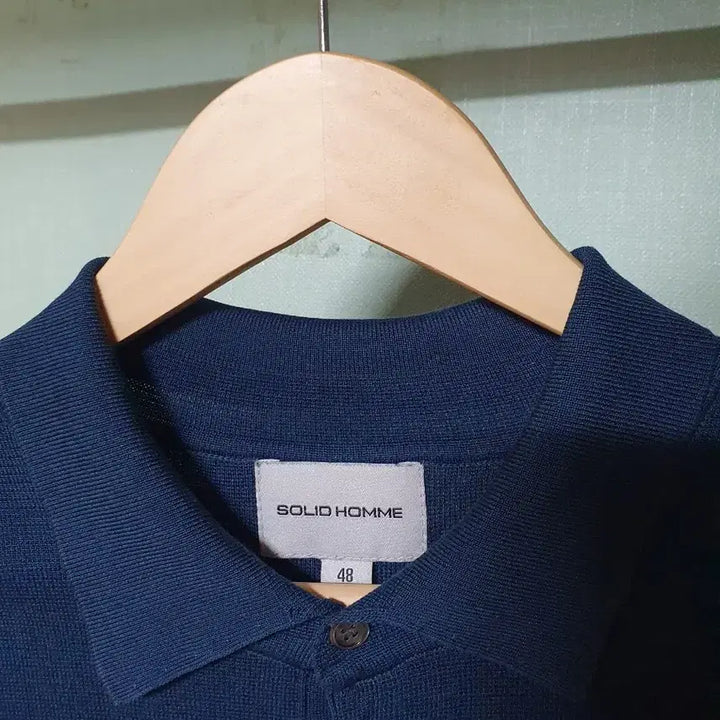 [BUNJANG] Solid Homme Silk Short Sleeve Polo Shirt / 솔리드옴므 실크100% 반팔 카라티 100