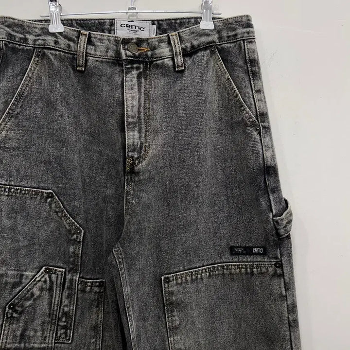 [BUNJANG] Critic Washed Cotton Double Knee Carpenter Denim Pants / 크리틱 워시드 코튼 더블니 카펜터 데님팬츠
