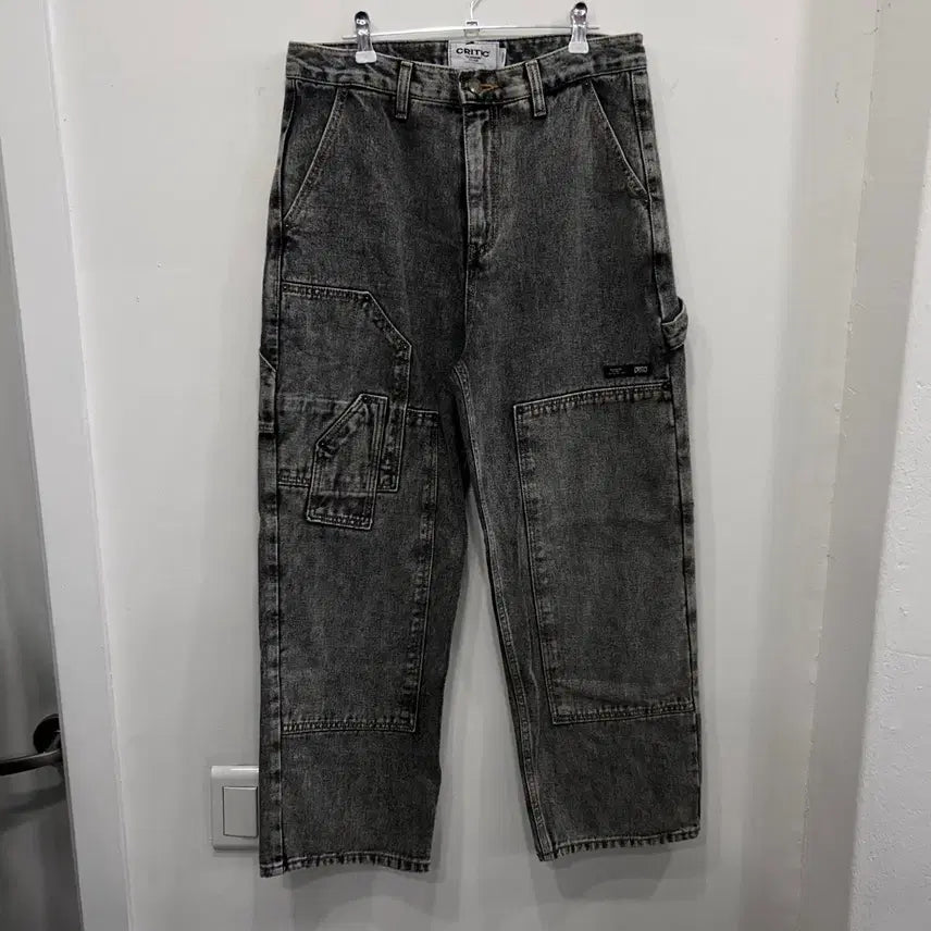 [BUNJANG] Critic Washed Cotton Double Knee Carpenter Denim Pants / 크리틱 워시드 코튼 더블니 카펜터 데님팬츠