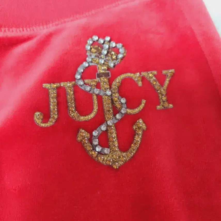 [BUNJANG] Juicy Couture Velvet Training Pants Red / 쥬시 꾸뛰르 벨벳 트레이닝 바지 레드
