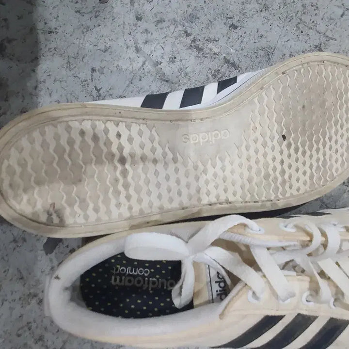 [BUNJANG] Adidas Stripe Ivory Sneakers / 아디다스 삼선 스트라이프 운동화 아이보리