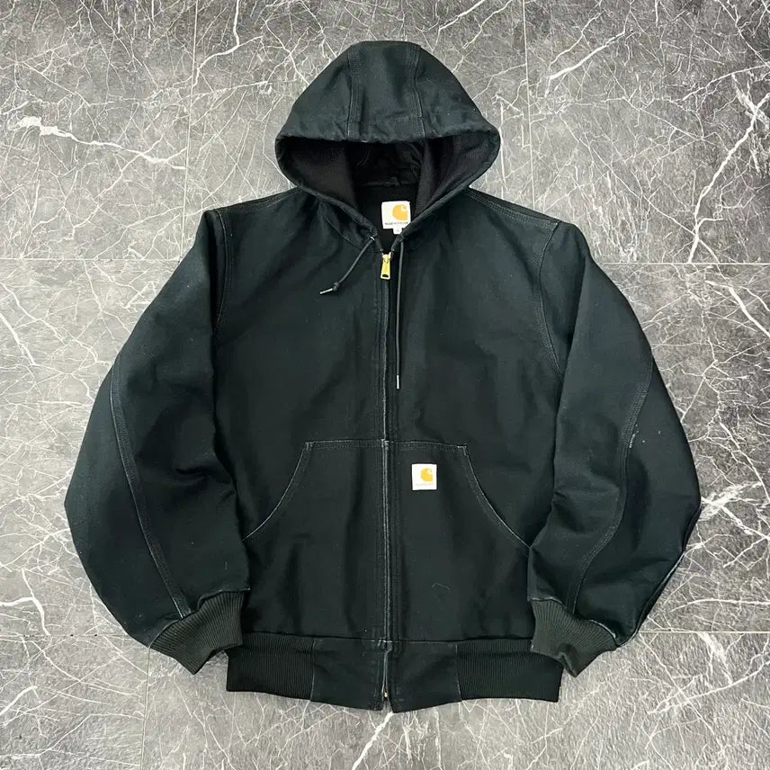 [BUNJANG] Carhartt J131 BLK Duck Active Hooded Work Jacket Black / 칼하트 J131 BLK 덕 액티브 후드 워크 자켓 블랙