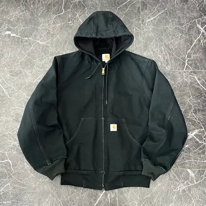 [BUNJANG] Carhartt J131 BLK Duck Active Hooded Work Jacket Black / 칼하트 J131 BLK 덕 액티브 후드 워크 자켓 블랙