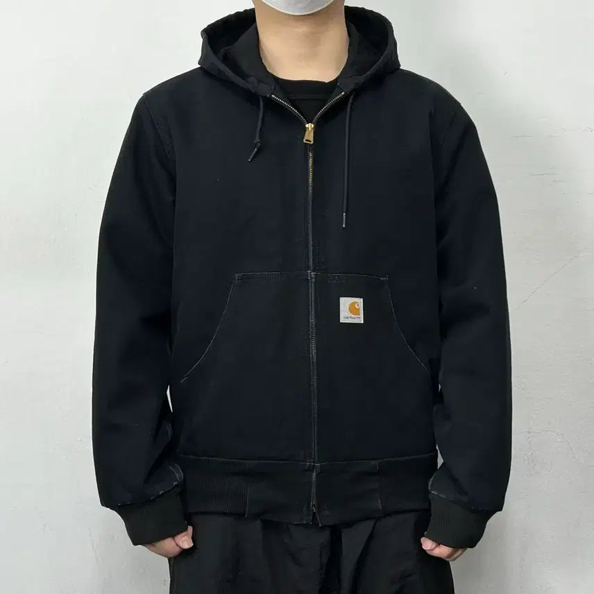 [BUNJANG] Carhartt J131 BLK Duck Active Hooded Work Jacket Black / 칼하트 J131 BLK 덕 액티브 후드 워크 자켓 블랙