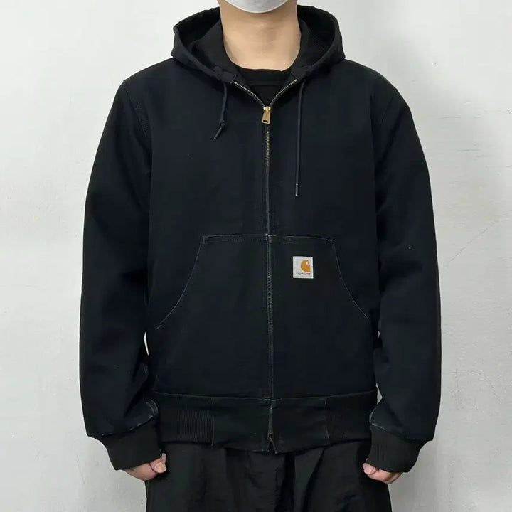[BUNJANG] Carhartt J131 BLK Duck Active Hooded Work Jacket Black / 칼하트 J131 BLK 덕 액티브 후드 워크 자켓 블랙