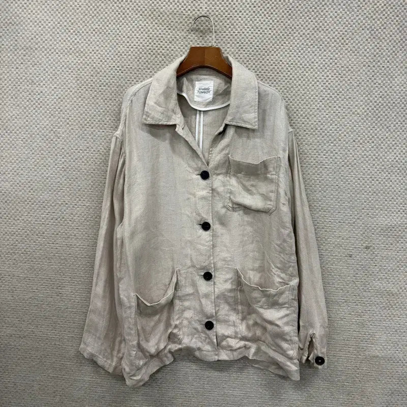 [BUNJANG] Studio Tomboy Linen Blazer Jacket / 스튜디오톰보이 캐주얼 린넨 블레이저 자켓 F A07139