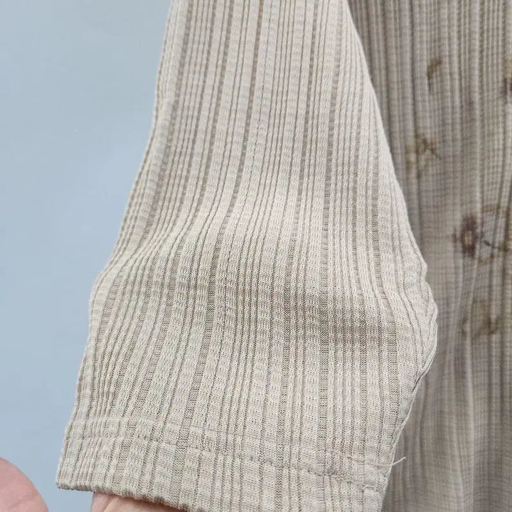 [BUNJANG] Vintage Cottage Stripe Cubic Sleeve Top / 빈티지 모리걸 코티지 입체스트라이프 큐빅 슬리브