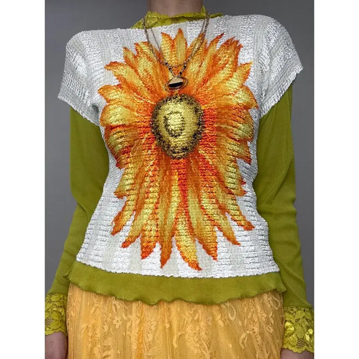 [BUNJANG] Vintage Oriental Pleats Blouse / 일본빈티지 오리엔탈 플리츠 반팔 블라우스