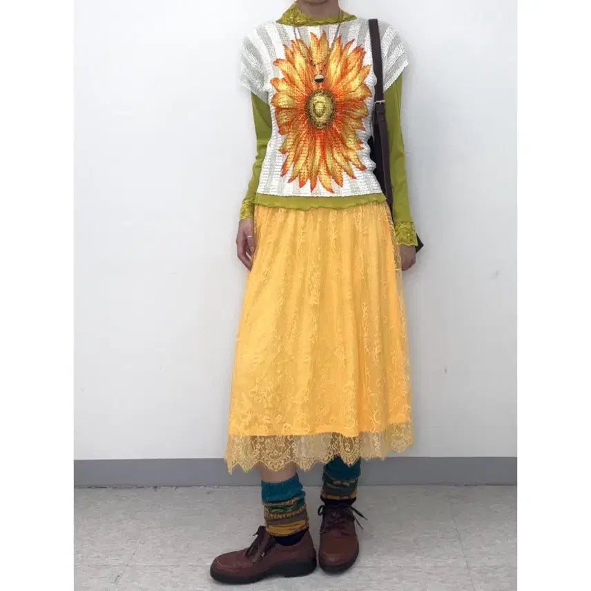 [BUNJANG] Vintage Oriental Pleats Blouse / 일본빈티지 오리엔탈 플리츠 반팔 블라우스