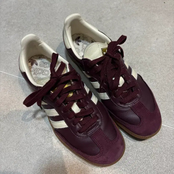 [BUNJANG] Adidas Samba OG Maroon Sneakers / 아디다스 삼바 OG 마룬 크림화이트 245