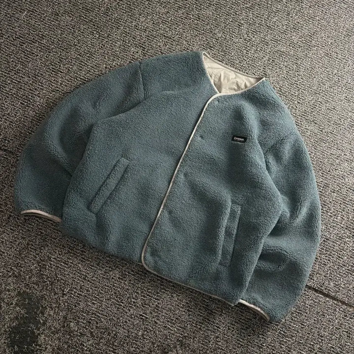 [BUNJANG] Covernat Quilted Reversible Sherpa Jacket - L / 커버낫 차이나 넥 킐티드 리버시블 쉐르파 자켓 3407