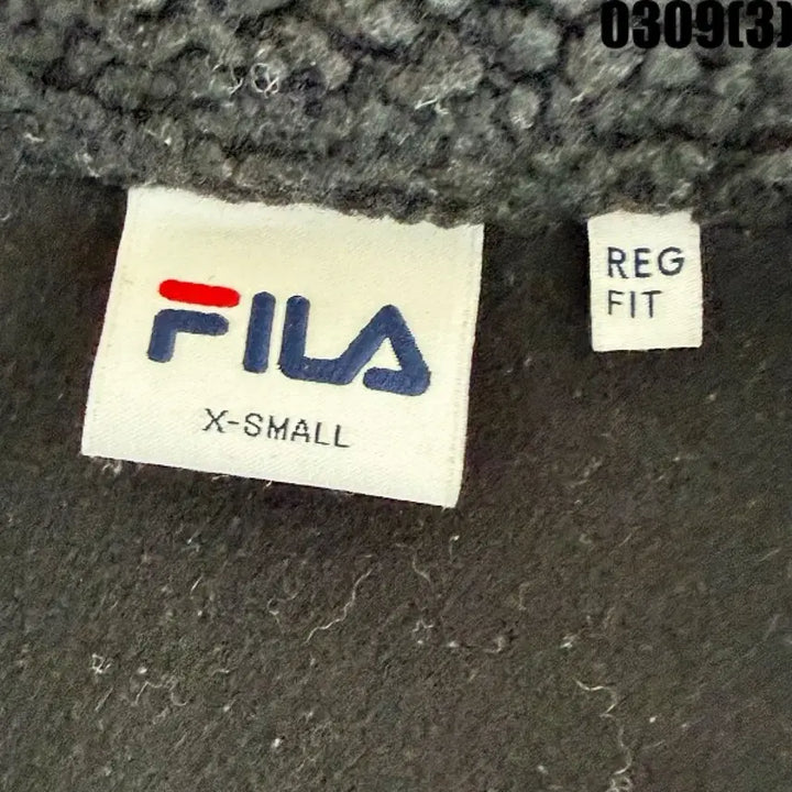 [BUNJANG] Fila Fleece Jacket (Black) - XS / XS 휠라 FILA 검정색 뽀글이 플리스 자켓 0309(3)