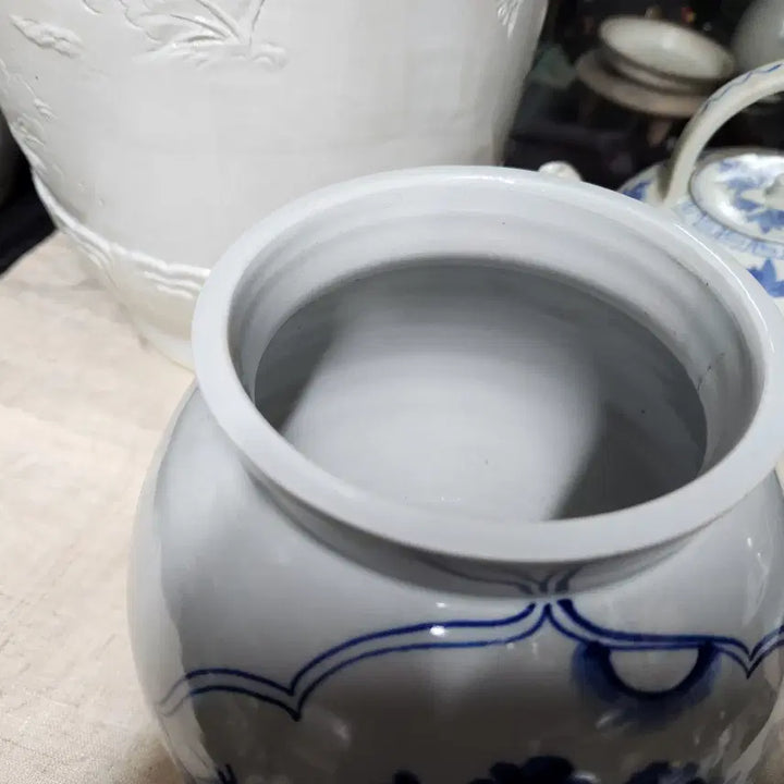 [BUNJANG] Celadon Porcelain Landscape Jar / 청화백자 도자기 산수문호