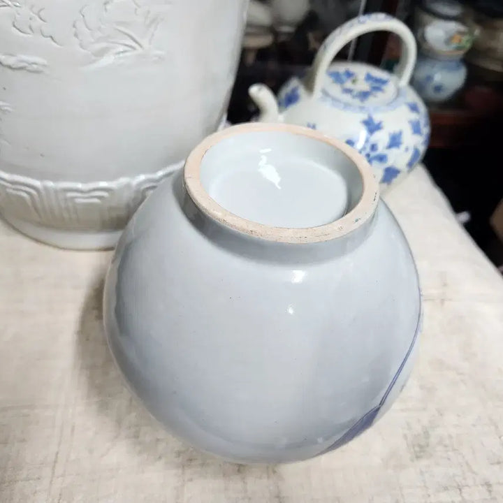 [BUNJANG] Celadon Porcelain Landscape Jar / 청화백자 도자기 산수문호