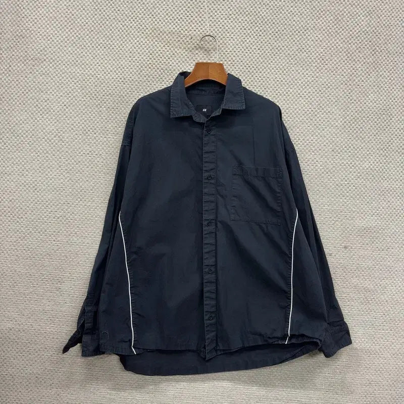 [BUNJANG] H&amp;M Casual Big Pocket Oversized Shirt / 에이치앤엠 캐주얼 빅포켓 오버핏 셔츠 L M13246