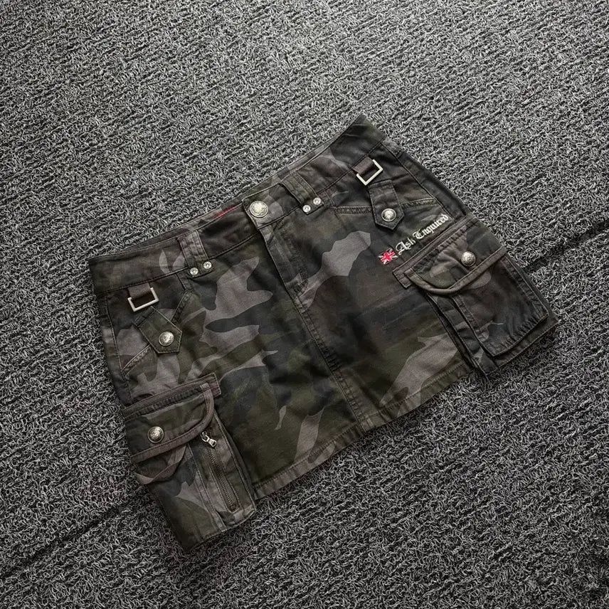 [BUNJANG] ASK Y2k Vintage Camouflage Mini Skirt / ASK Y2k 올드스쿨 빈티지 카모플리쥬 미니 스커트 3413