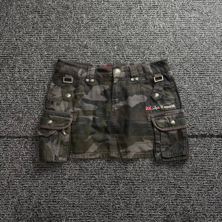 [BUNJANG] ASK Y2k Vintage Camouflage Mini Skirt / ASK Y2k 올드스쿨 빈티지 카모플리쥬 미니 스커트 3413