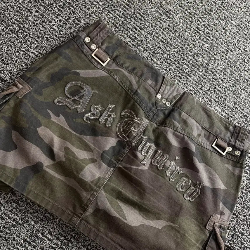 [BUNJANG] ASK Y2k Vintage Camouflage Mini Skirt / ASK Y2k 올드스쿨 빈티지 카모플리쥬 미니 스커트 3413