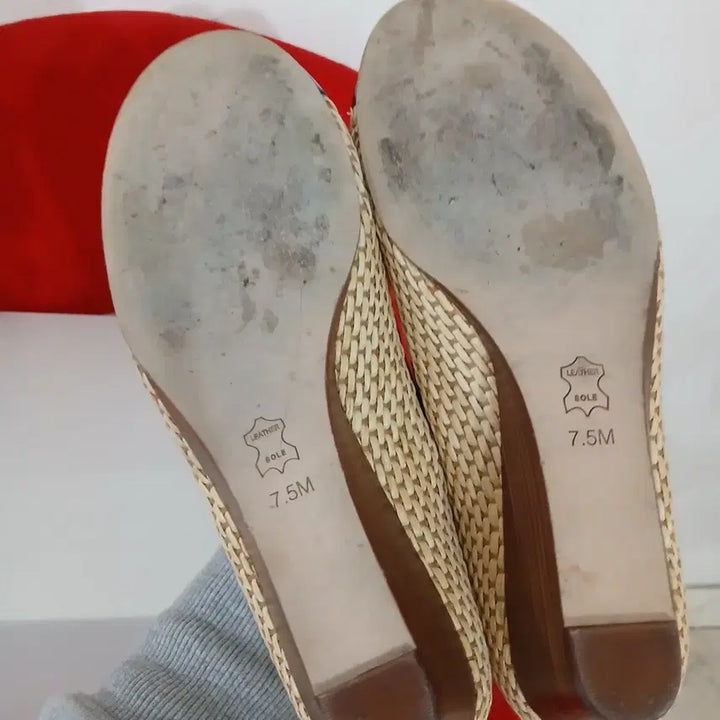 [BUNJANG] Tory Burch Ribbon Wedge Heels / 토리버치 리본 낮은 웨지 245