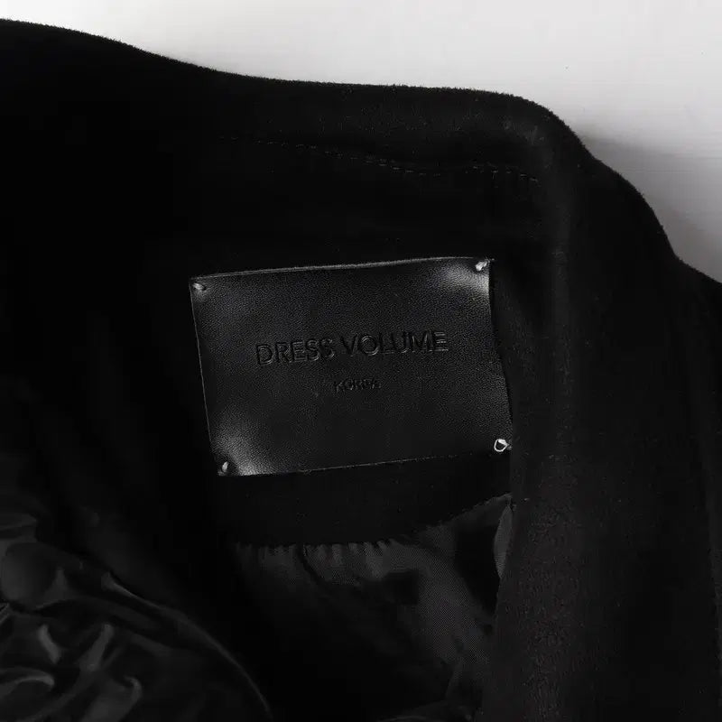 [BUNJANG] DRESS VOLUME Black Fabric Double Rider Jacket / 드레스볼륨 블랙 패브릭 더블 라이더 자켓 L