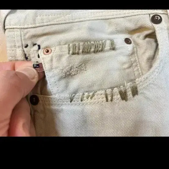 [BUNJANG] Polo Beige Denim Jeans 34 / 폴로 베이지 데님 진 34