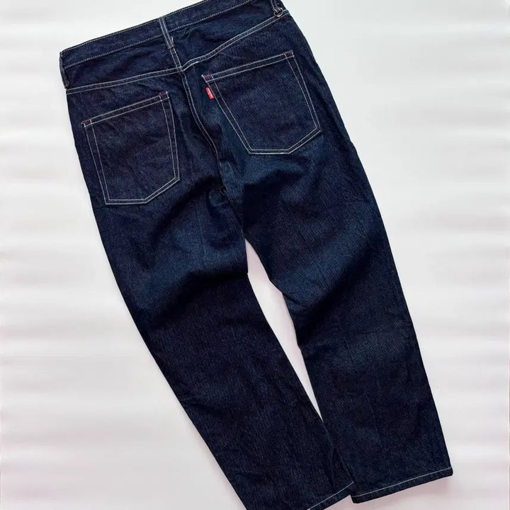 [BUNJANG] Deuces White Stitch Raw Denim Pants M / 듀시스(Deuces) 화이트 스티치 생지 데님 팬츠 M