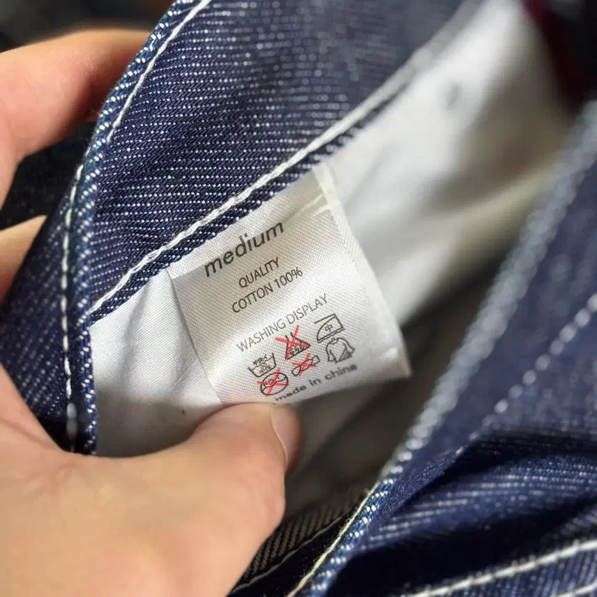 [BUNJANG] Deuces White Stitch Raw Denim Pants M / 듀시스(Deuces) 화이트 스티치 생지 데님 팬츠 M
