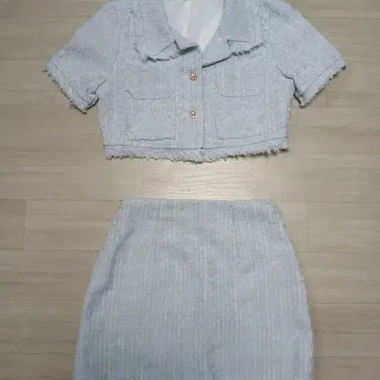 [BUNJANG] Tweed Crop Jacket and Skirt Set / 크롭 트위드 자켓 스커트 셋업 세트(44)