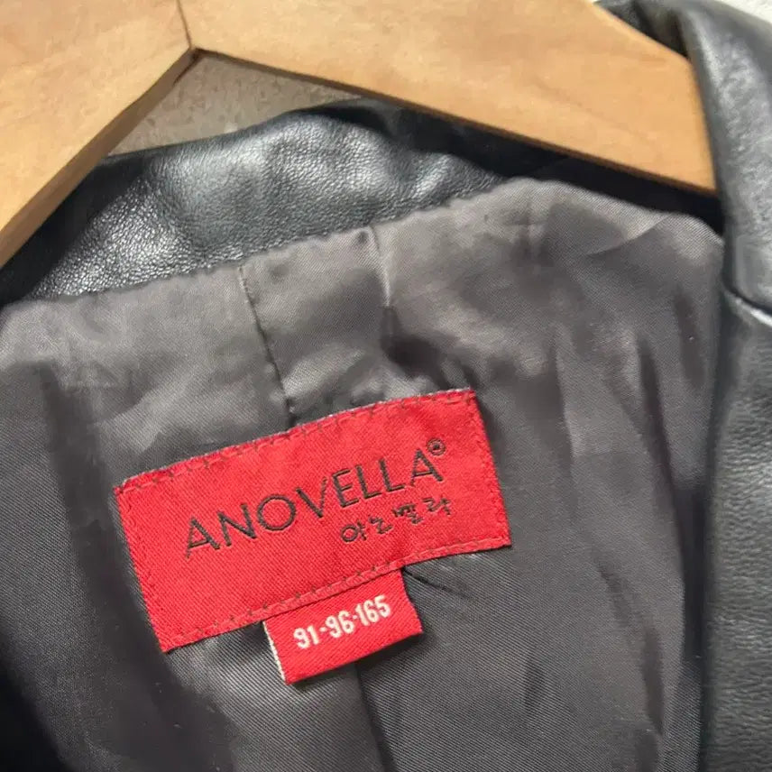 [BUNJANG] ANOVELLA Black Leather Jacket Lambskin Size 55 / ANOVELLA 블랙 가죽 자켓 양가죽 55