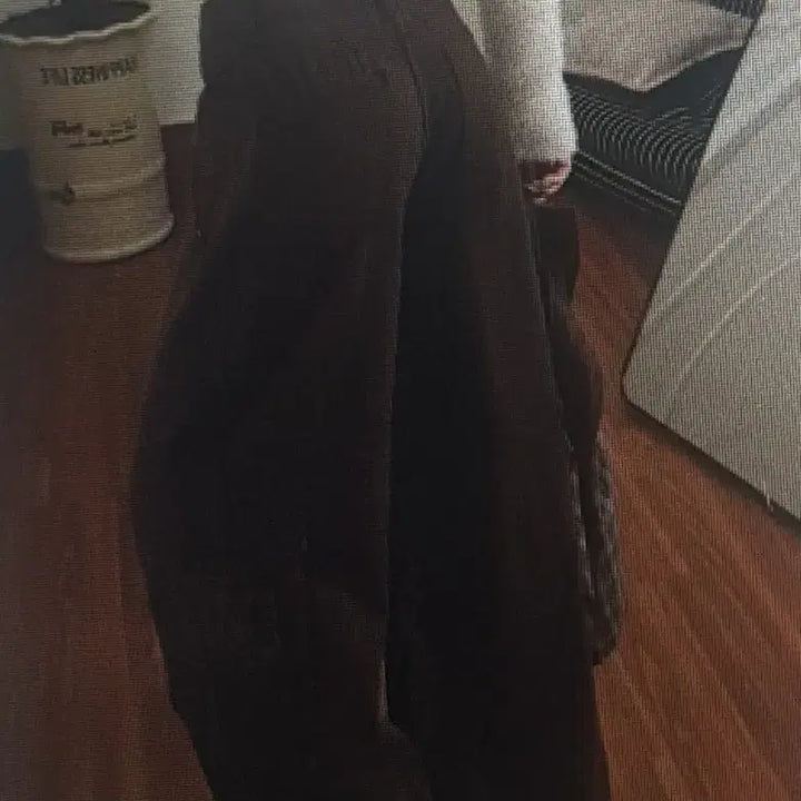 [BUNJANG] Brown Check Flap Cargo Wide Denim Pants / 브라운 체크 플랩 카고 와이드 데님팬츠