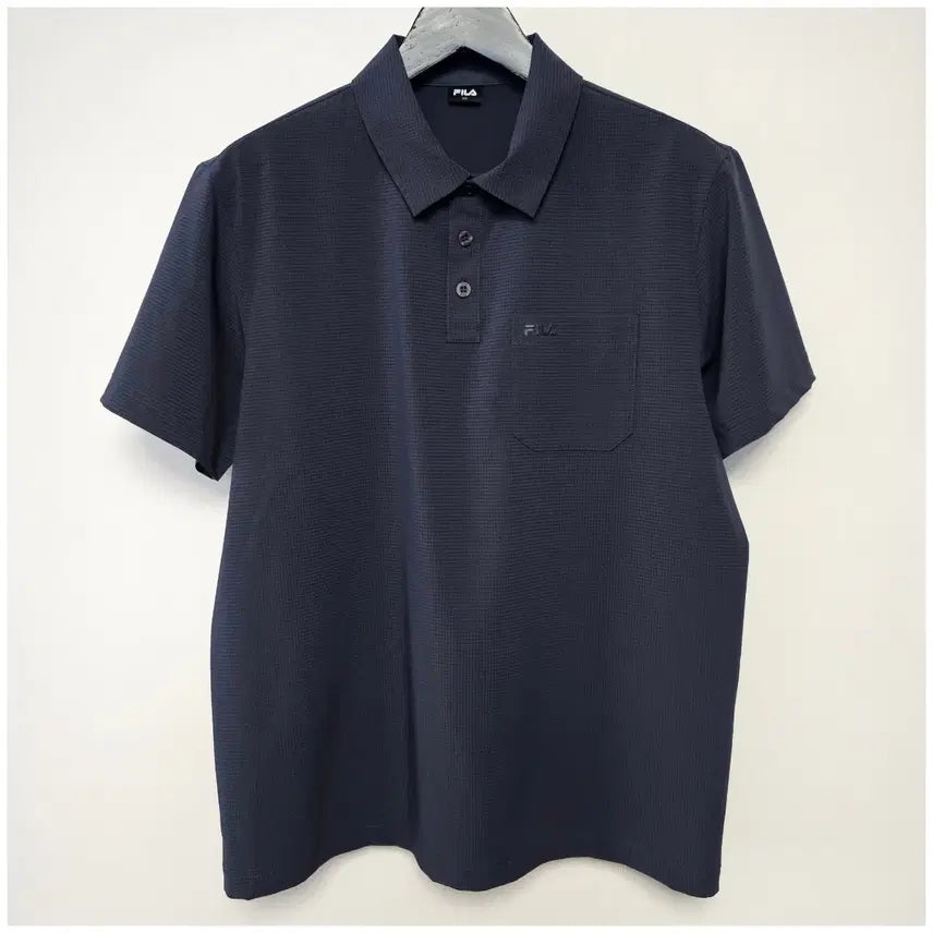 [SOLD OUT] 휠라 네이비 반팔 카라 티셔츠 100