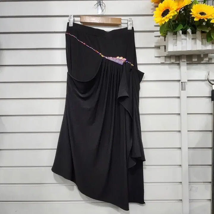[BUNJANG] Black Asymmetric Dance Skirt / 