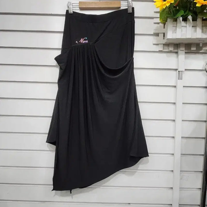 [BUNJANG] Black Asymmetric Dance Skirt / 