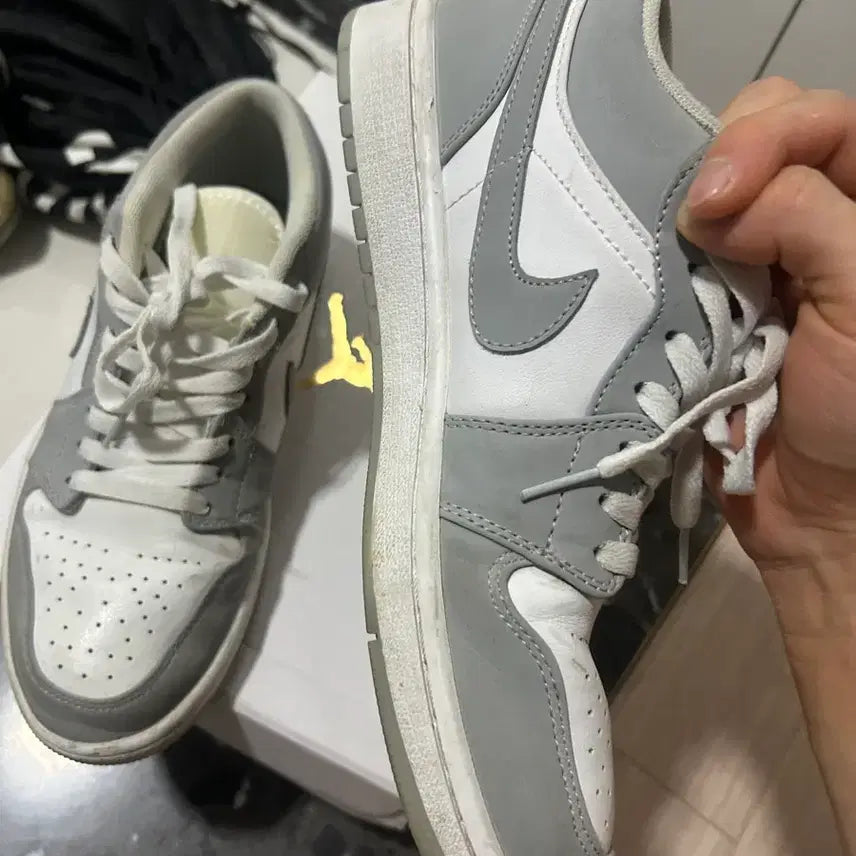 [BUNJANG] Nike Air Jordan 1 Low White Gray Sneakers / 나이키 에어 조던1 로우 화이트 그레이