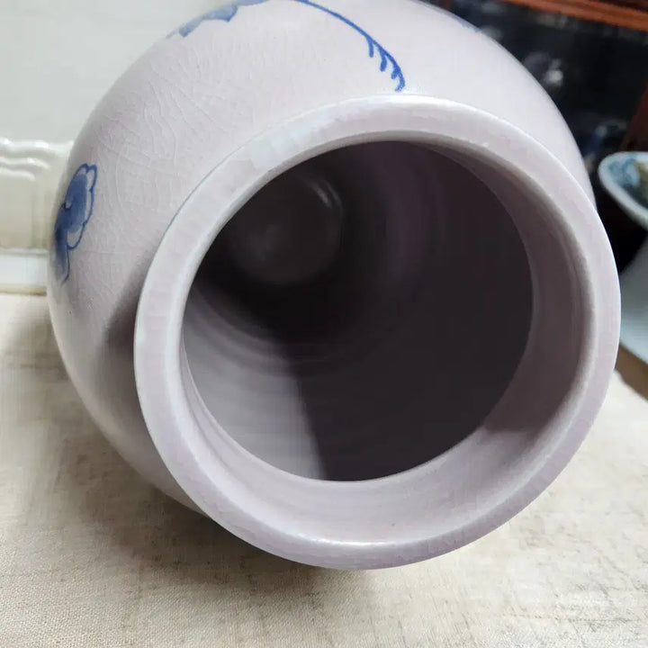 [BUNJANG] Celadon Porcelain Cloud Crane Vase / 청화백자 운학문호(준)