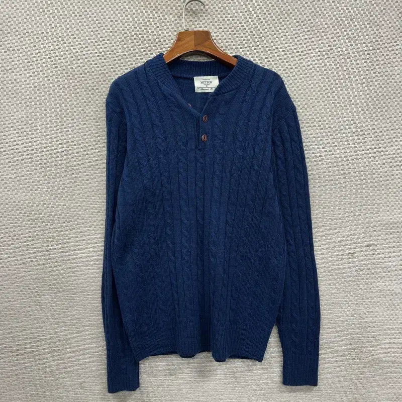[SOLD OUT] 빈티지 캐주얼 헨리넥 케이블 니트 105 M13275