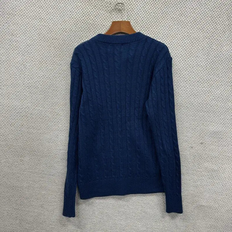 [SOLD OUT] 빈티지 캐주얼 헨리넥 케이블 니트 105 M13275