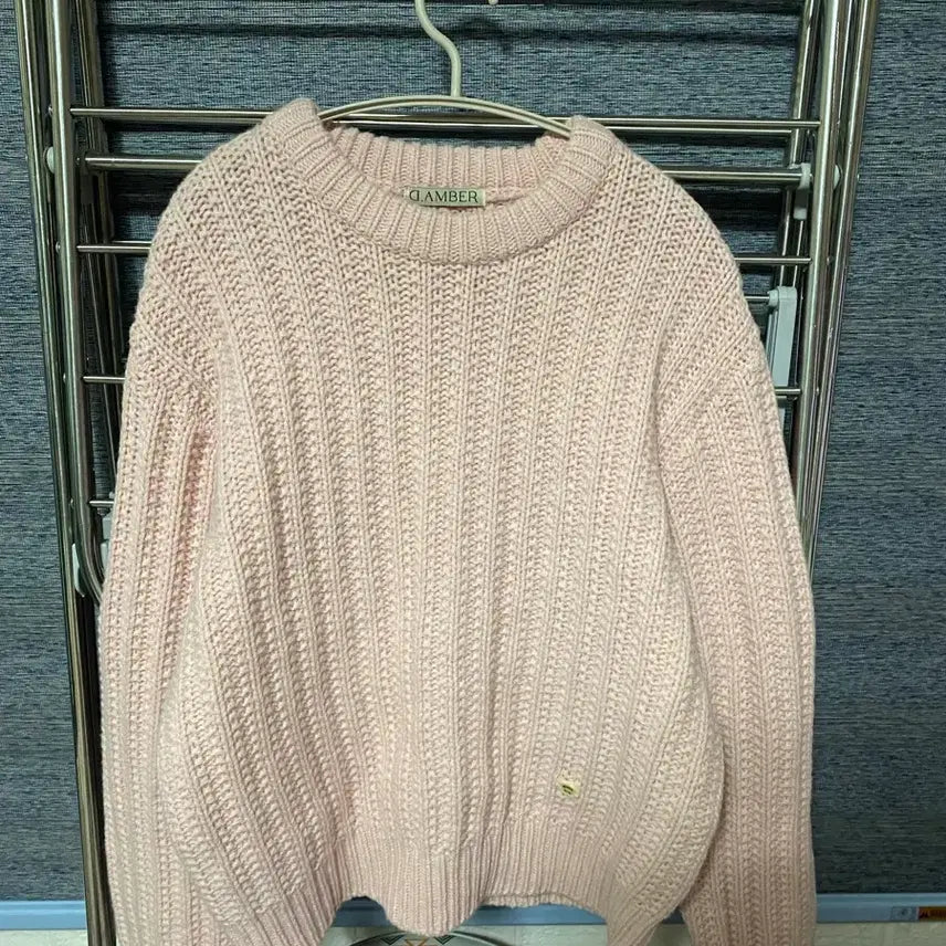 [BUNJANG] D.AMBER Pink Knit Sweater / D.AMBER 핑크 니트 스웨터