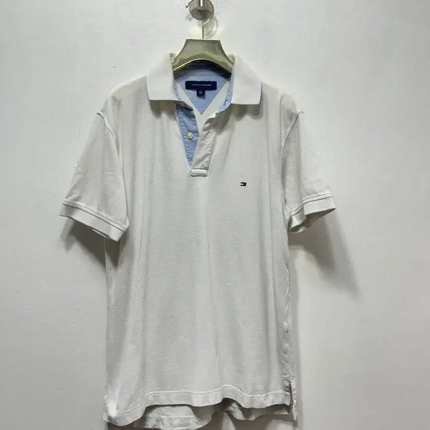 [BUNJANG] Tommy Hilfiger White Short Sleeve Polo Shirt (Size S) / 타미힐피거 화이트 반팔 폴로티셔츠 S