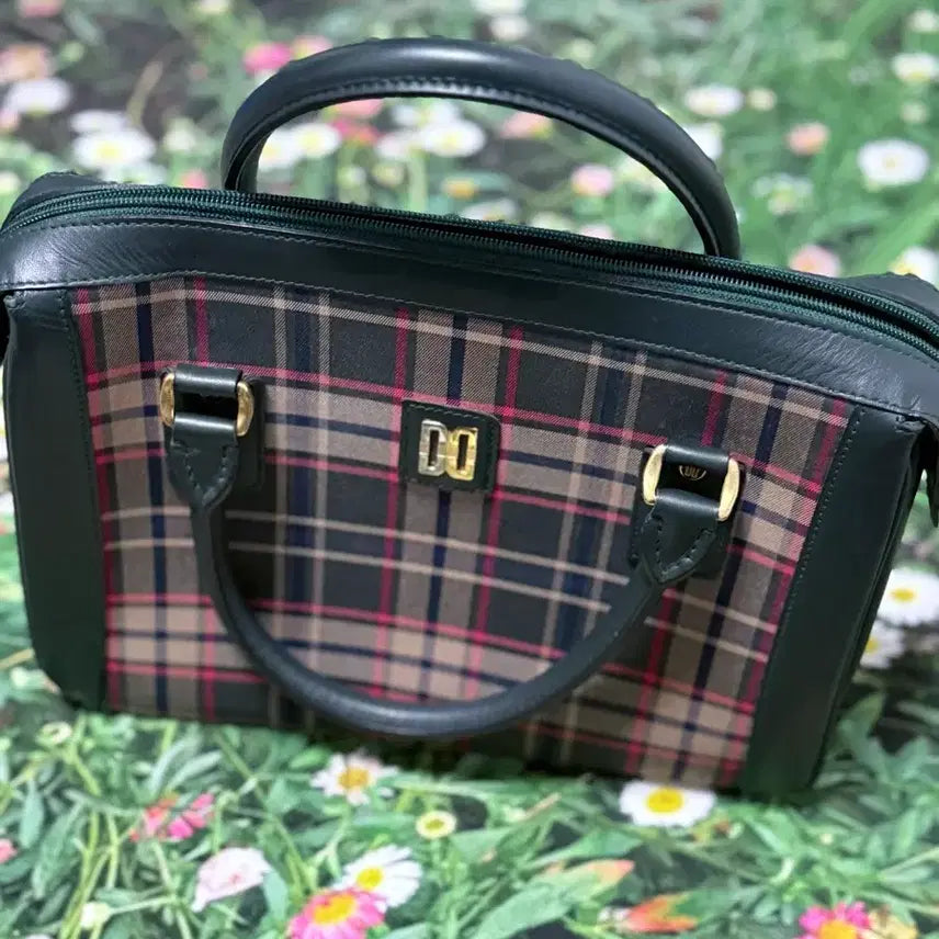 [BUNJANG] Daks Check Green Tote Bag / 닥스 체크 그린 서류가방 토트백