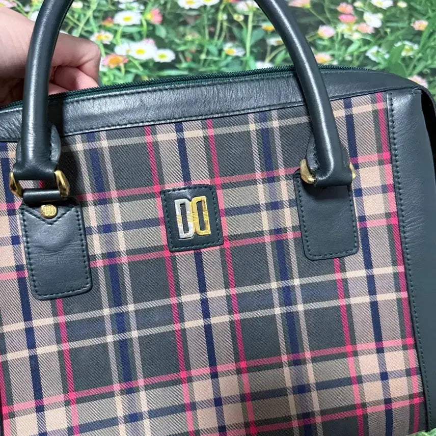 [BUNJANG] Daks Check Green Tote Bag / 닥스 체크 그린 서류가방 토트백