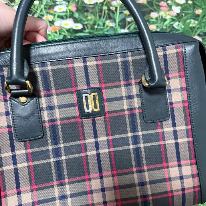 [BUNJANG] Daks Check Green Tote Bag / 닥스 체크 그린 서류가방 토트백