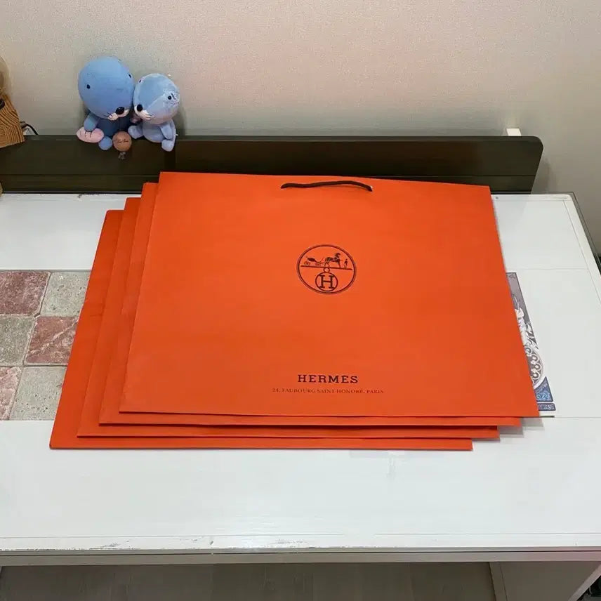 [BUNJANG] Hermès Shopping Bag Bundle Set / 에르메스 쇼핑백(59.5x48.5x19) 4장 일괄