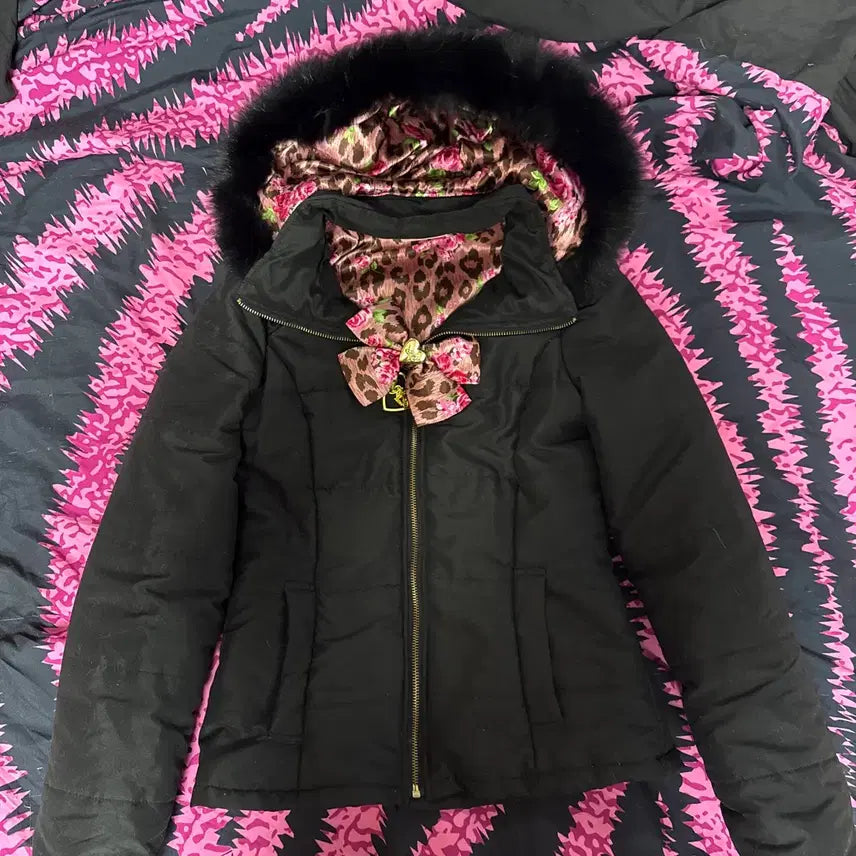 [BUNJANG] MA*RS Sugar Gloss Ribbon Fur Gya-ru Padding Jacket / MA*RS 마즈 슈가글로스 리본 퍼 갸루 패딩