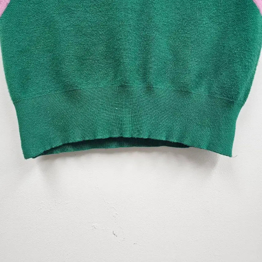 [SOLD OUT] 럭기마르쉐 V넥 크롭 니트 조끼