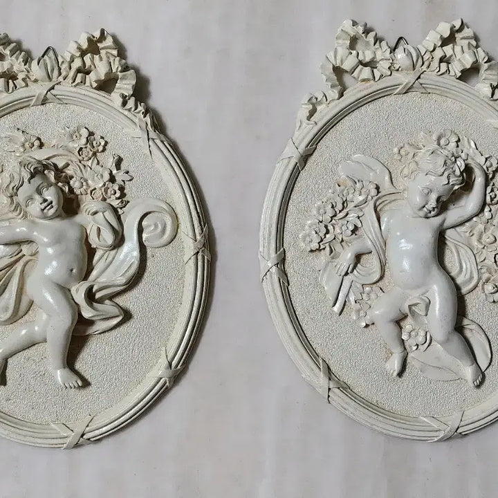 [BUNJANG] Antique Angel Wall Hanging Frames (Set of 2) / [골동품]엔틱 엔젤 벽걸이 액자(2쌍)